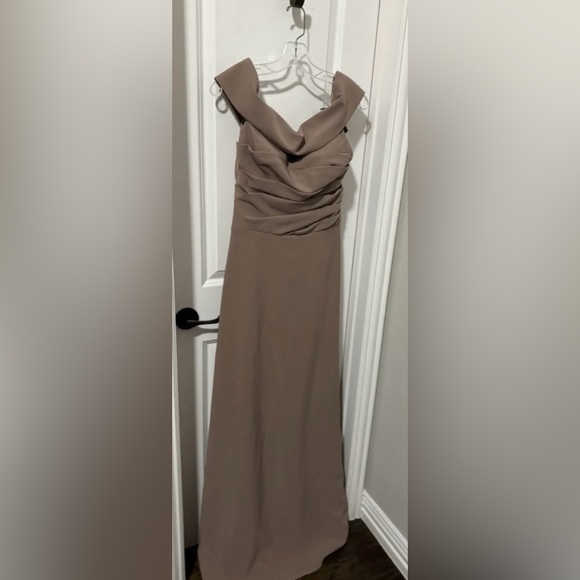 Morilee Madeline Gardner New York 72609 Off Shoulder Dress - Taupe - Picture 5 of 7